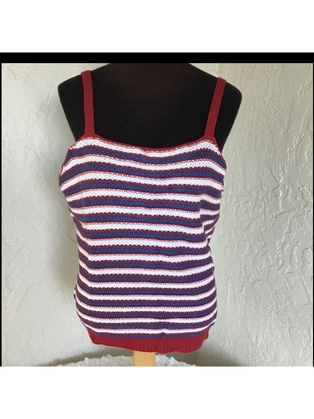 It’s Our Time sweater Tank top woman’s XXL red white & blue striped